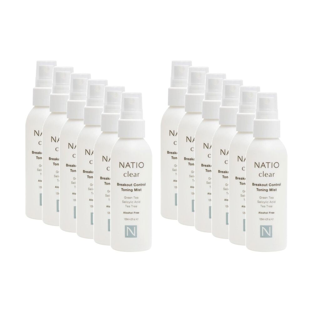 12PK Natio Toning Mist Clear Breakout Control Green Tea Salicylic Acid 125ml