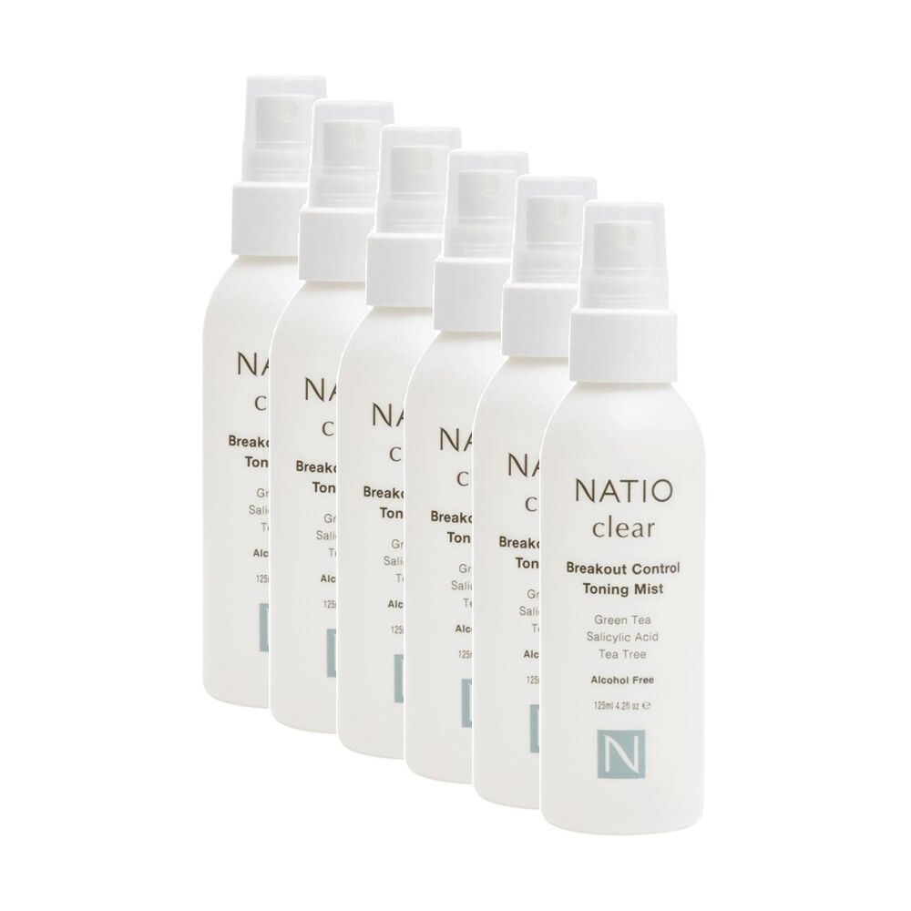 6PK Natio Toning Mist Clear Breakout Control Green Tea Salicylic Acid 125ml
