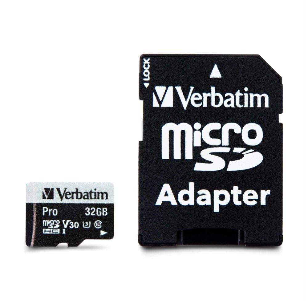 4PK VERBATIM Pro Micro SDHC Card (Class 10 UHS-I U3) w/ Adaptor 32GB
