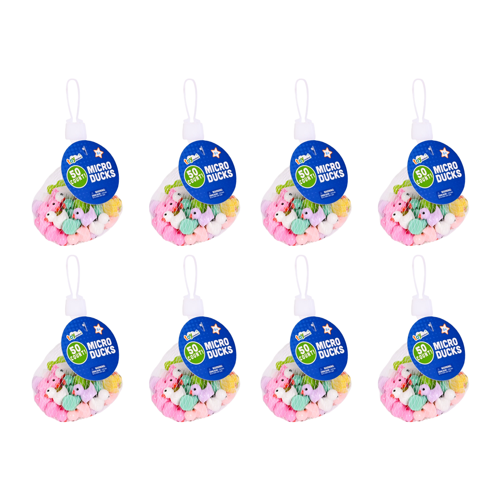 8x 50pc Impulse Micro Resin Ducks Party Play Toy DIY Craft In Mesh Bag 5y+