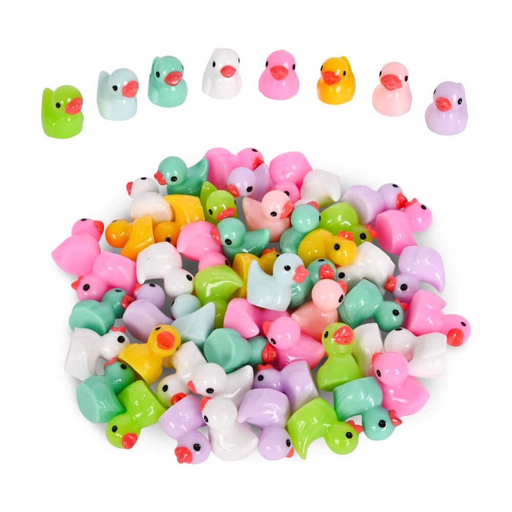 8x 50pc Impulse Micro Resin Ducks Party Play Toy DIY Craft In Mesh Bag 5y+