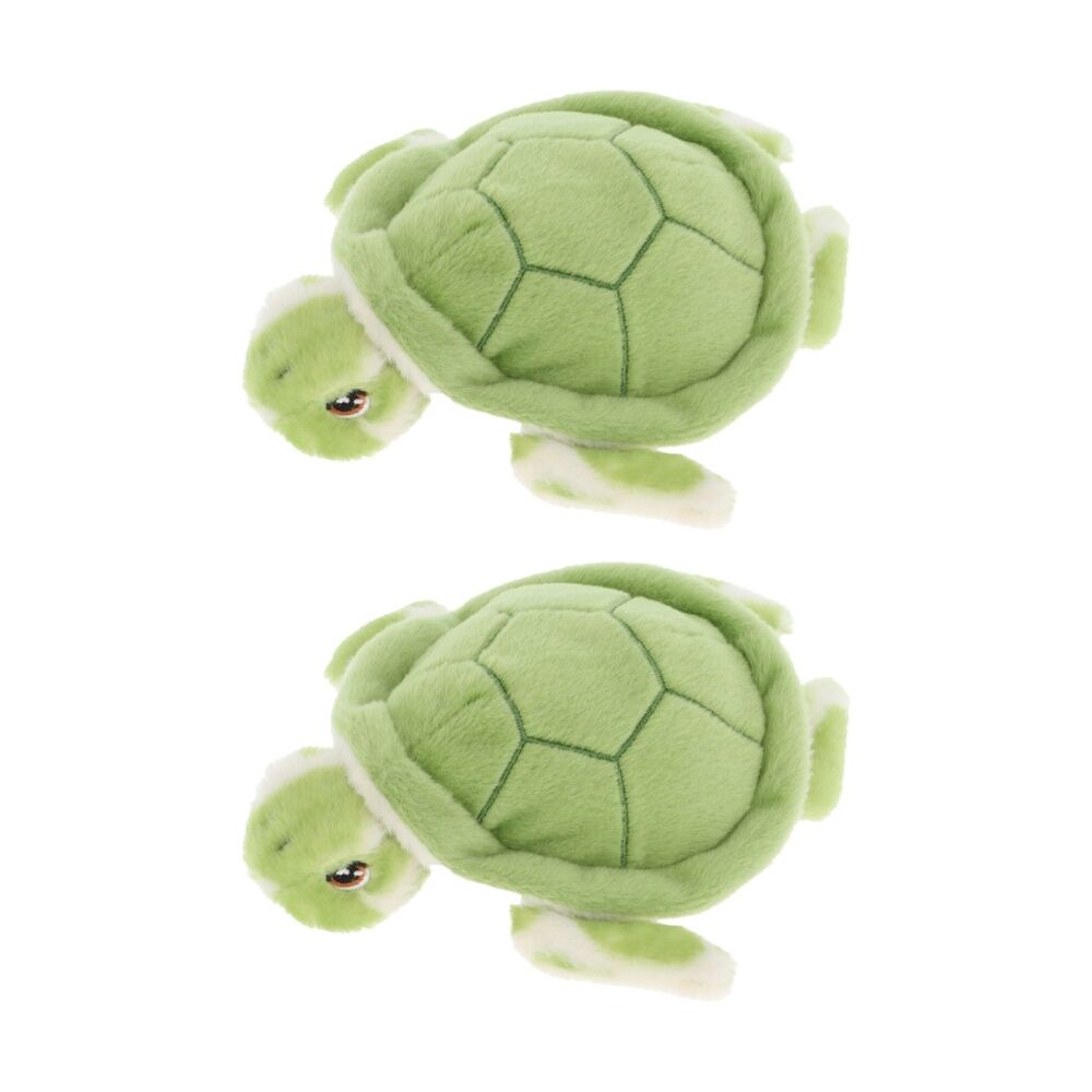 2x Keeleco 100% Recycled Material Weighted Filling Animal Plush Toy Turtle