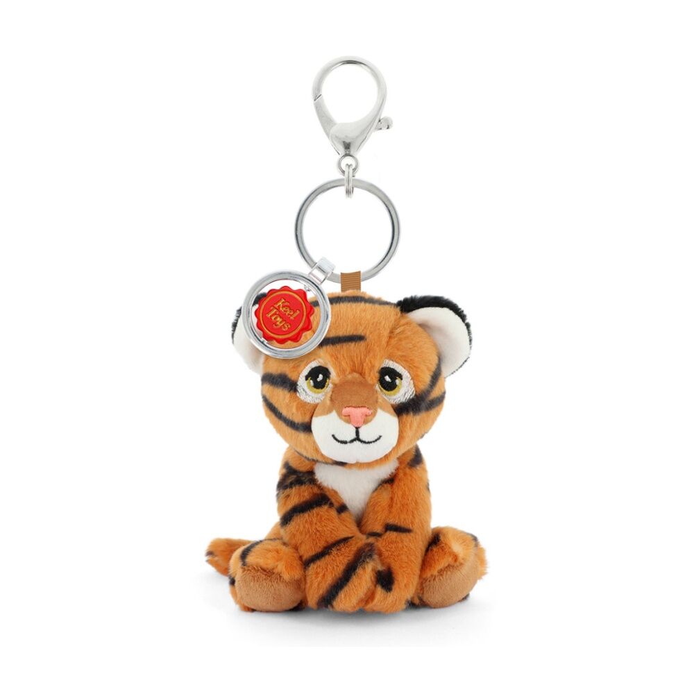 2x Keeleco Recycled Material Plush Toy Bag Charm Keychain Accessory Tiger