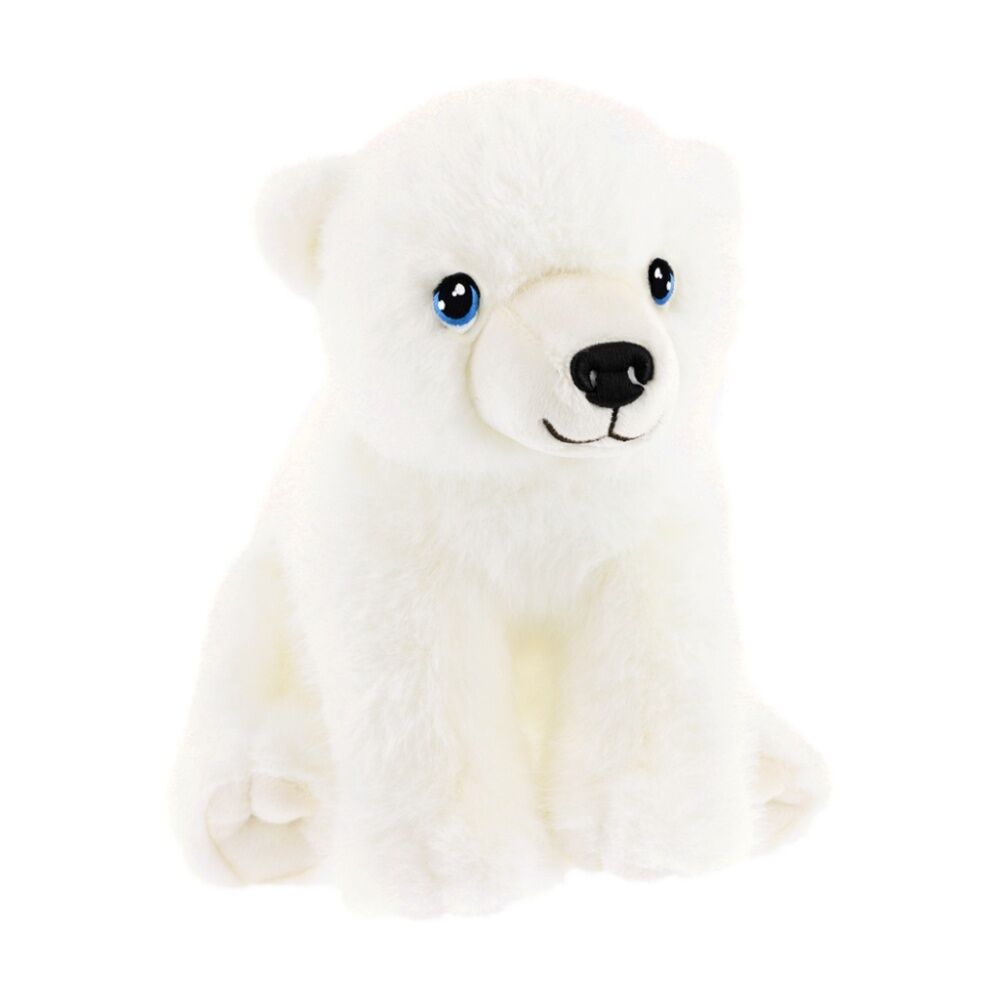 Keeleco Delux Plush Toy Soft White Stuffed Animal Blue Eyes Polar Bear