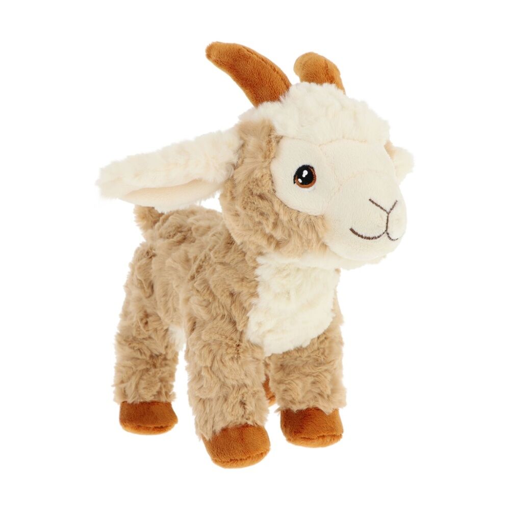 2x Keeleco Plush Toy Soft Cream/Brown Cuddly Stuffed Animal Pygmy Goat