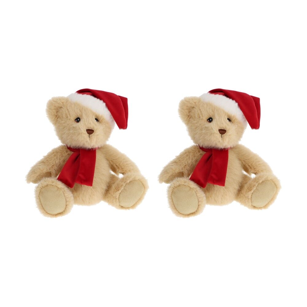2x Keeleco Christmas Plush Toy 100% Recycled Festive 15cm Stuffed Animal Bear