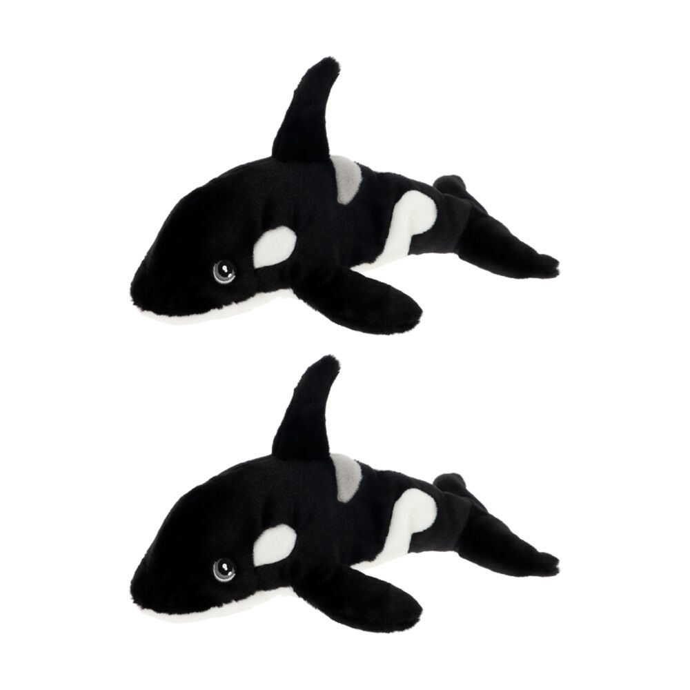 2x Keeleco Delux Plush Toy Soft Recycled Wildlife Collection Orca
