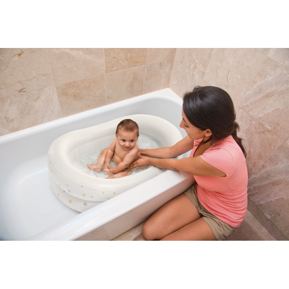 Intex Starry Inflatable Baby Bath 0-12m Cushioned Portable White 89x66x25cm