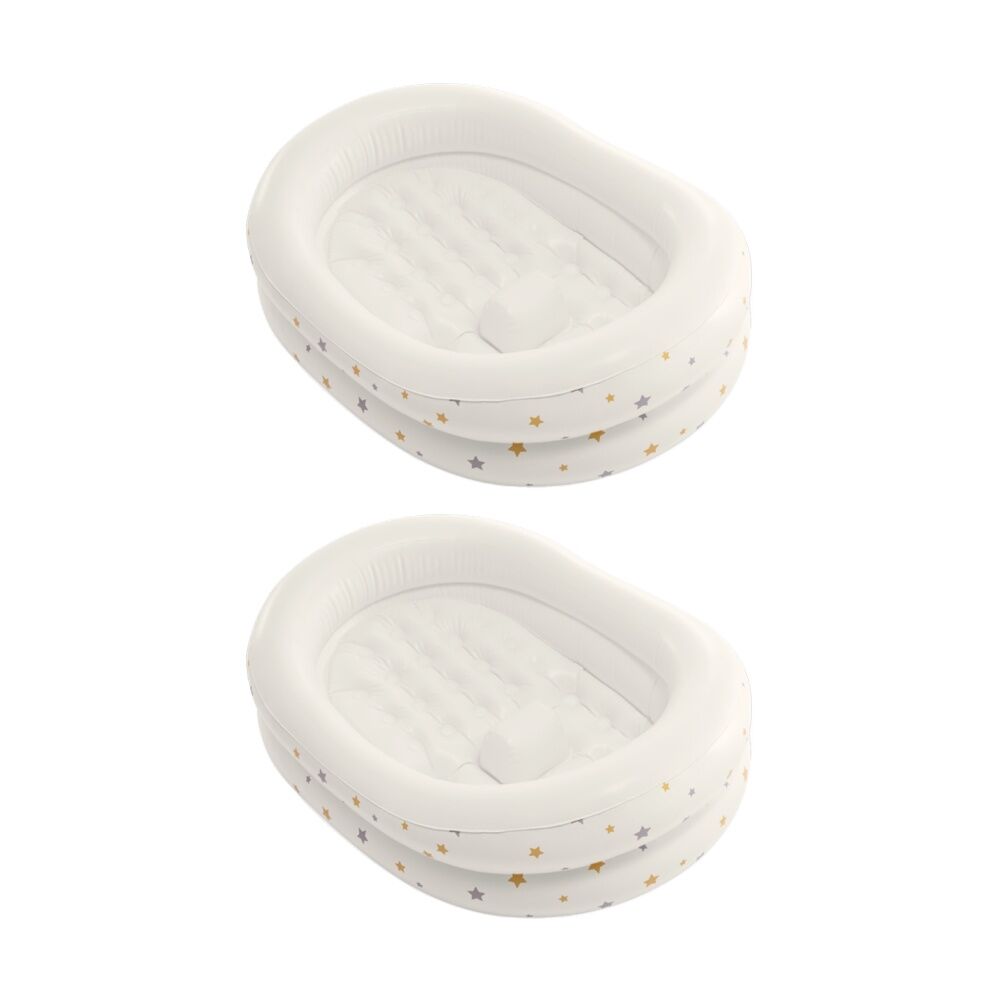 2PK Intex Starry Inflatable Baby Bath 0-12m Cushioned Portable White 89x66x25cm