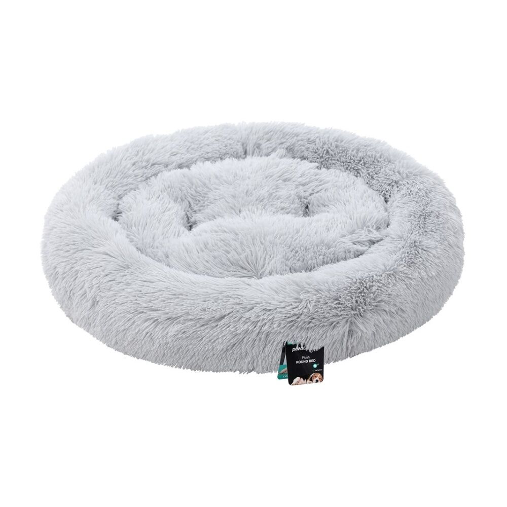 2x Paws And Claws Washable Round Plush Pet Dog Bed Large 75x75x17cm Assorted
