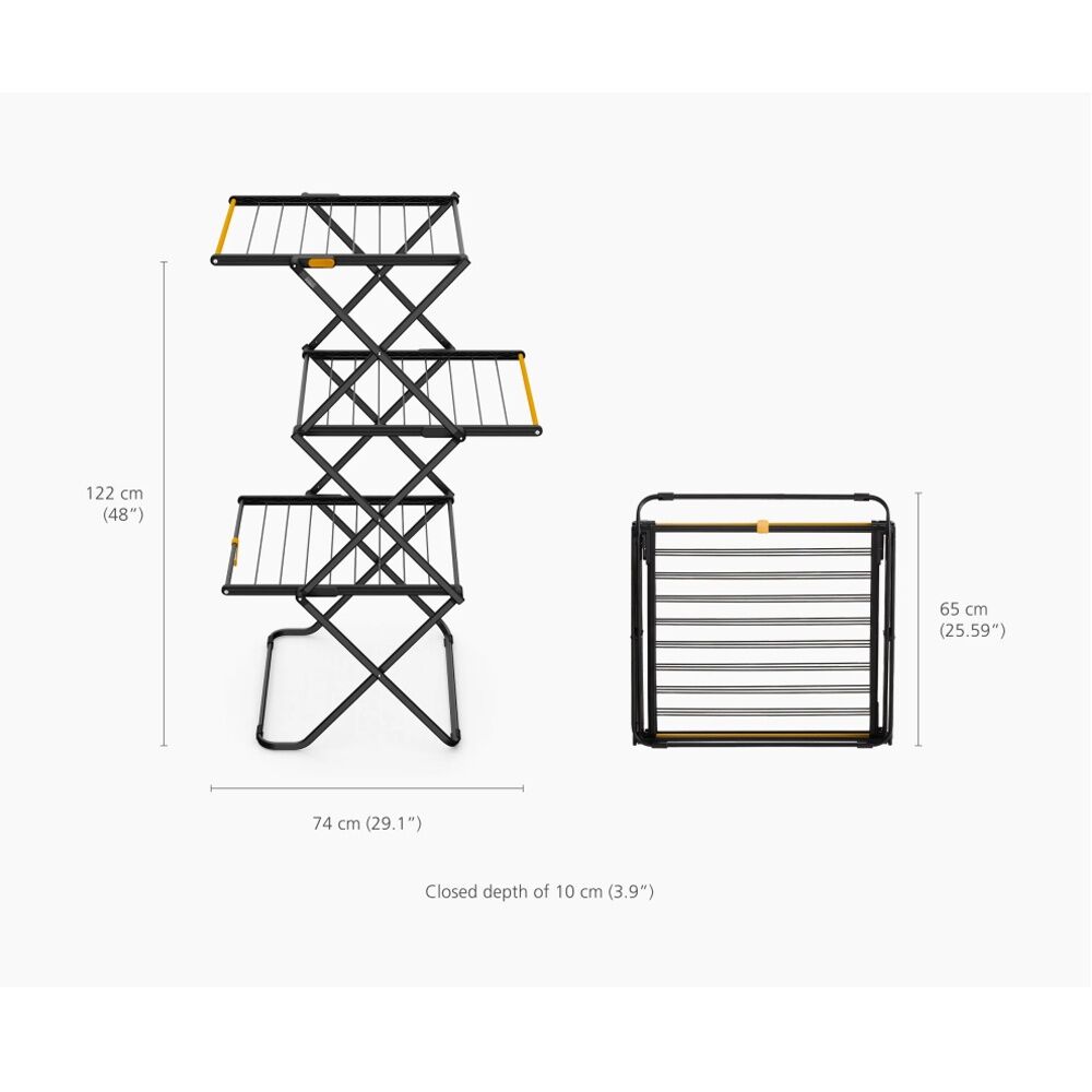 Joseph Joseph AirFrame 3-Tier Clothes/Laundry Drying Airer Black