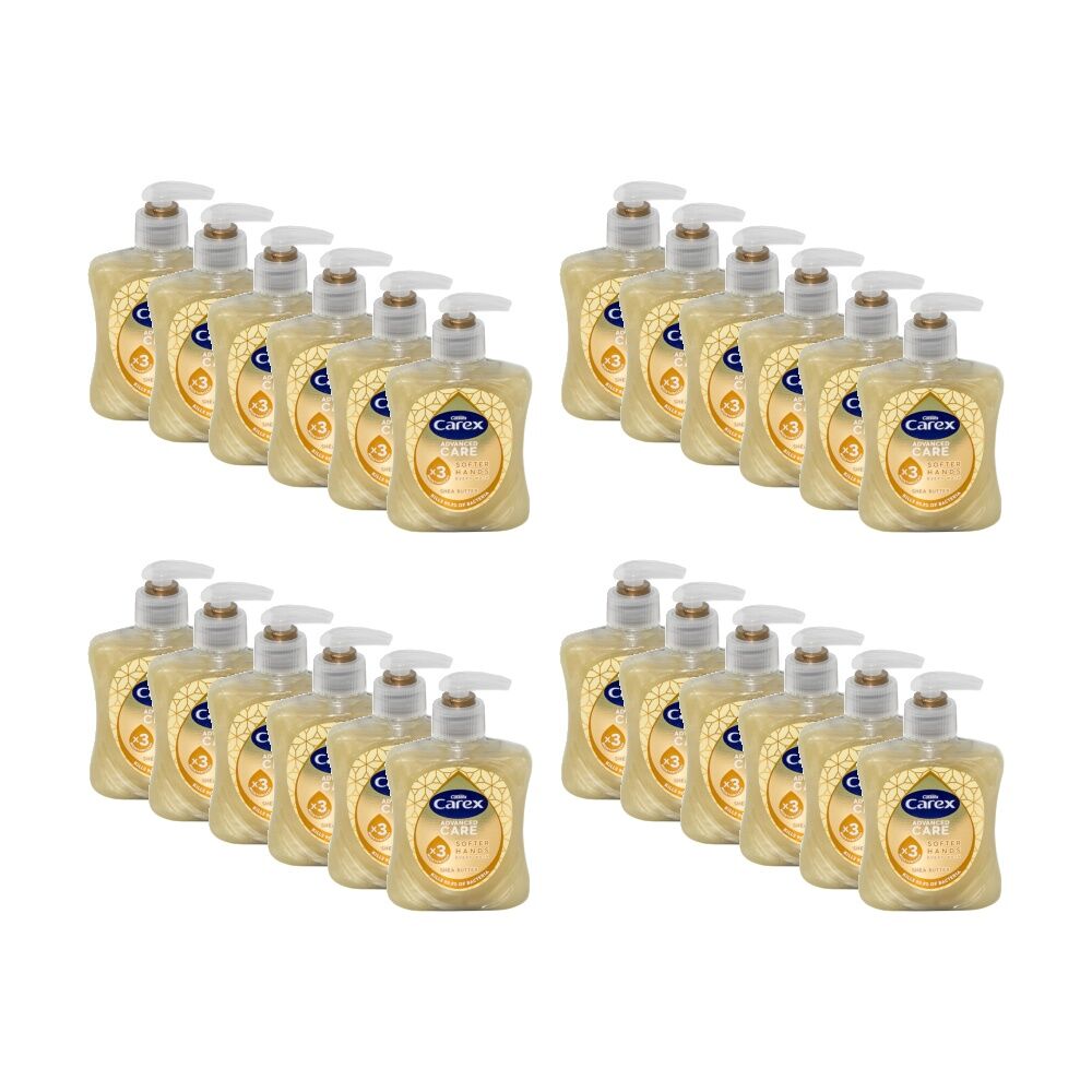 24PK Carex Hand Wash Antibacterial Advanced Care Shea Butter Pump 250mL