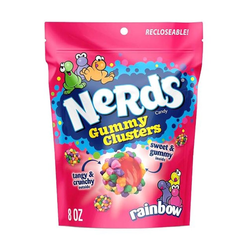 6PK Nerds Gummy Clusters Candy Confectionary Lollies Resealable Bag 226g