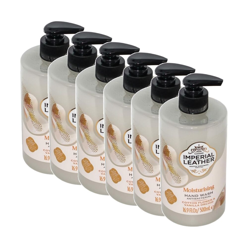 6PK Imperial Leather Moisturising Hand Wash Cotton Flower & Vanilla 500ml