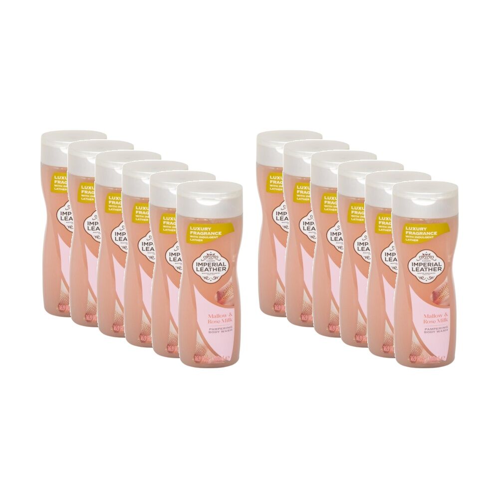 12PK Imperial Leather Pampering Body Wash Mallow & Rose Milk Fragrance 500ml