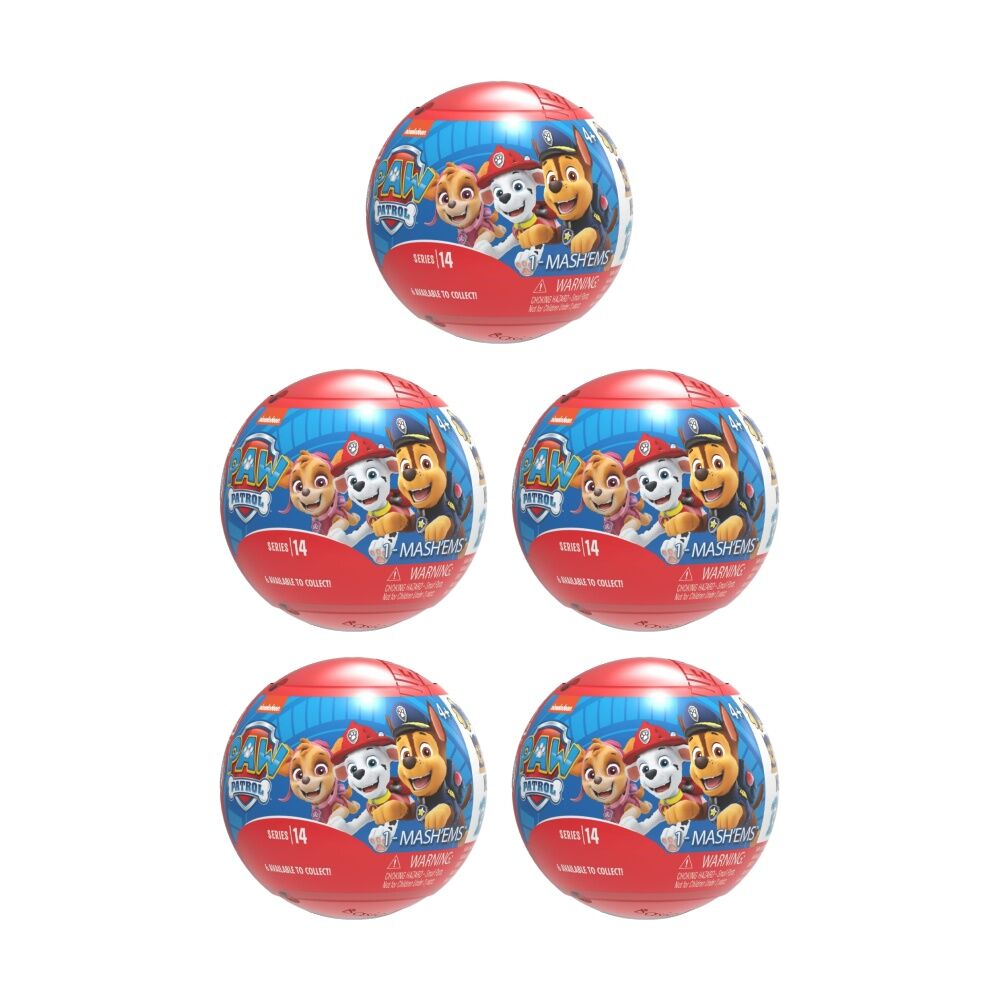 5PK Basic Fun Mash'ems Paw Patrol Collectible Capsules Toy Assorted
