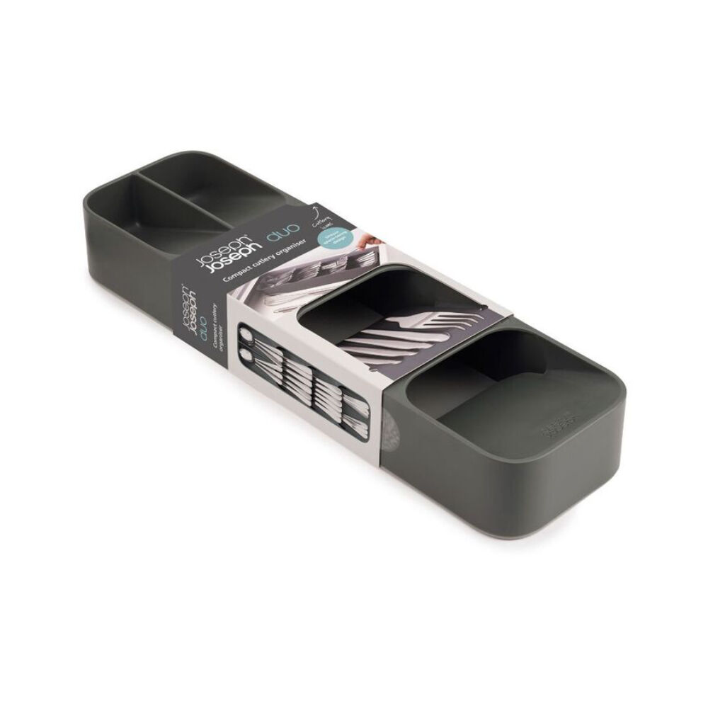 Joseph Joseph Duo In-Drawer Cutlery Tray Grey Space-Saving Kitchen Organiser