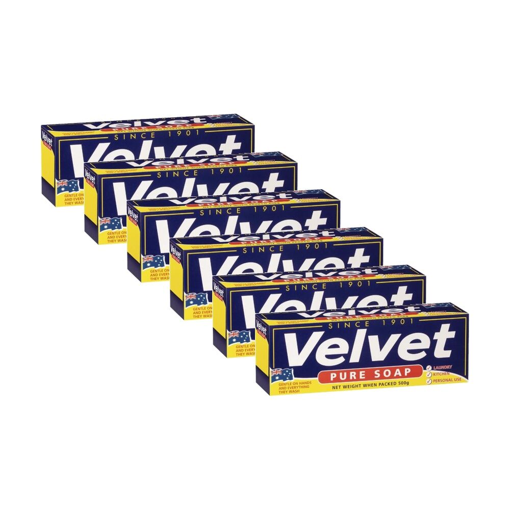 6x 4pc Velvet Cleaning Soap For Laundry/Kitchen/Personal Use 500g