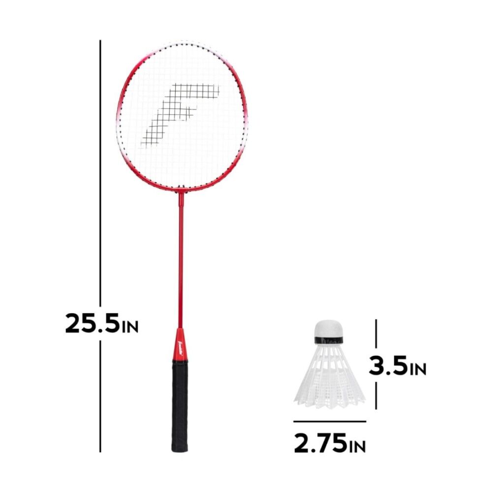 2PK Franklin 2-Player Badminton Set W/ Steel Rackets & 2 Shuttlecocks Red/Blue