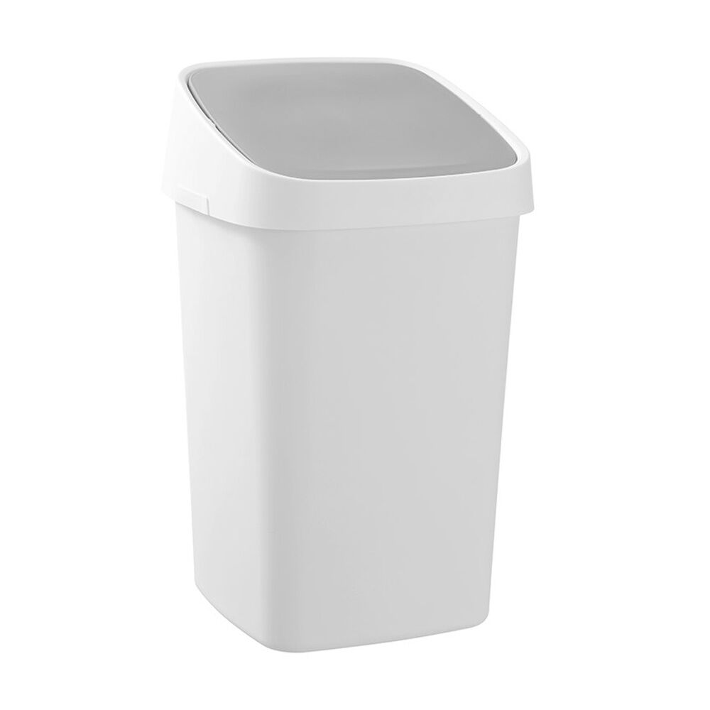 Boxsweden Edge Swing Easy Clean Rubbish Bin W/ No Drip Rim White Square 40L