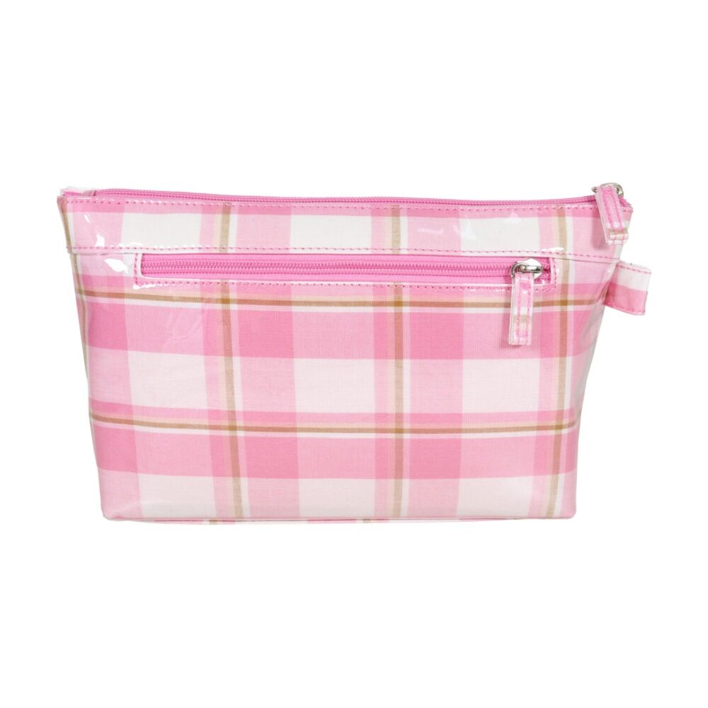 Wicked Sista Modern Check Large Luxe Cosmetics Bag Pink 30x17x10cm