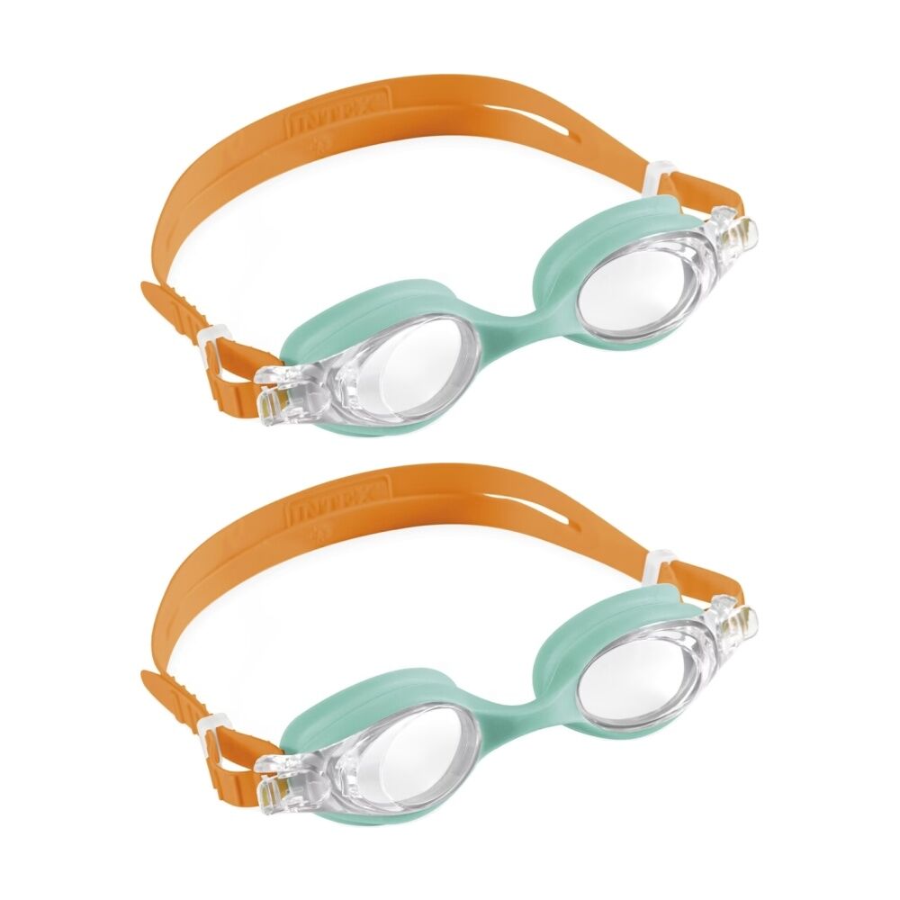 2PK Intex Kids 3-8y Goggles Adjustable Fit Polycarbonate Lenses Assorted