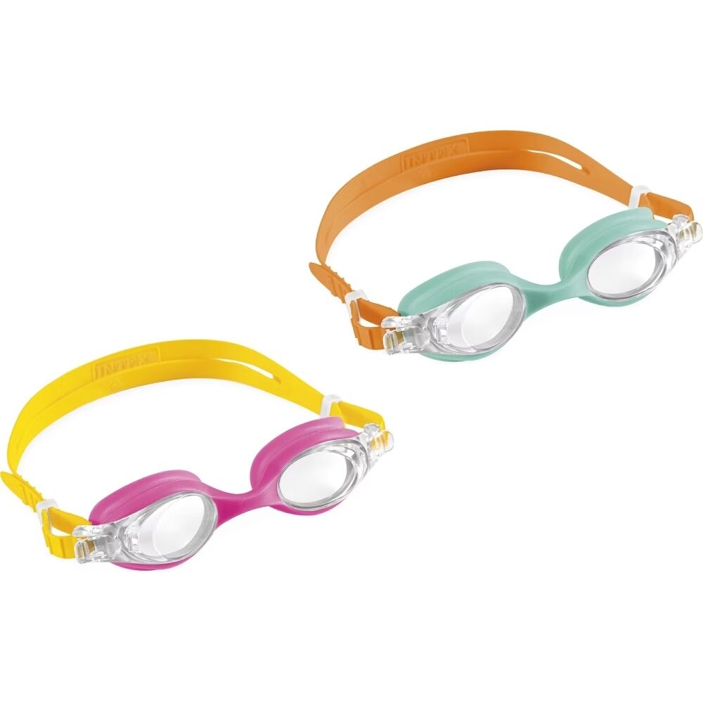4PK Intex Kids 3-8y Goggles Adjustable Fit Polycarbonate Lenses Assorted
