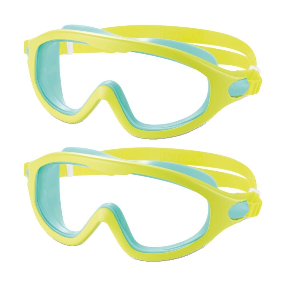 2PK Intex Kids 3-9y Swim Masks Adjustable Fit Polycarbonate Lenses Assorted