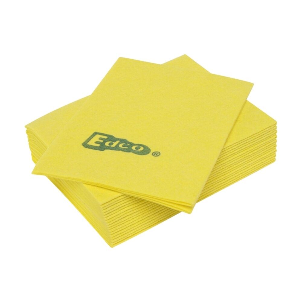 20pc Edco Merritex Heavy Duty Absorbent Commercial Grade Cloths 40x40cm Yellow