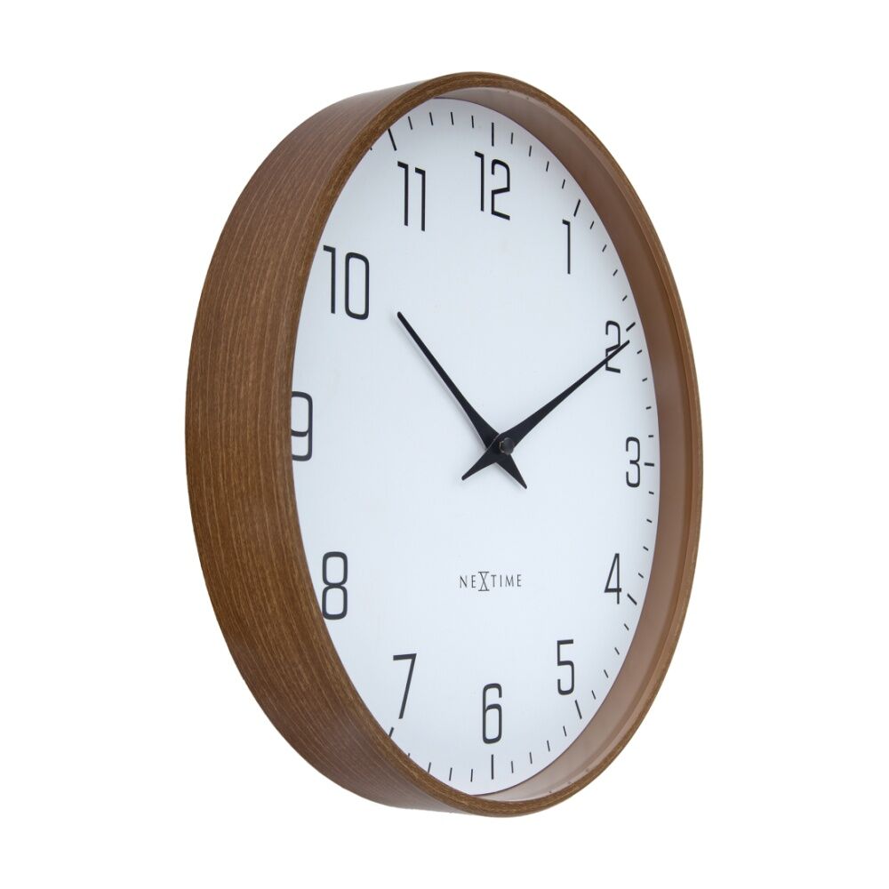 NeXtime Lyra Wall Clock Silent Analogue Hanging Home Decor White 30cm
