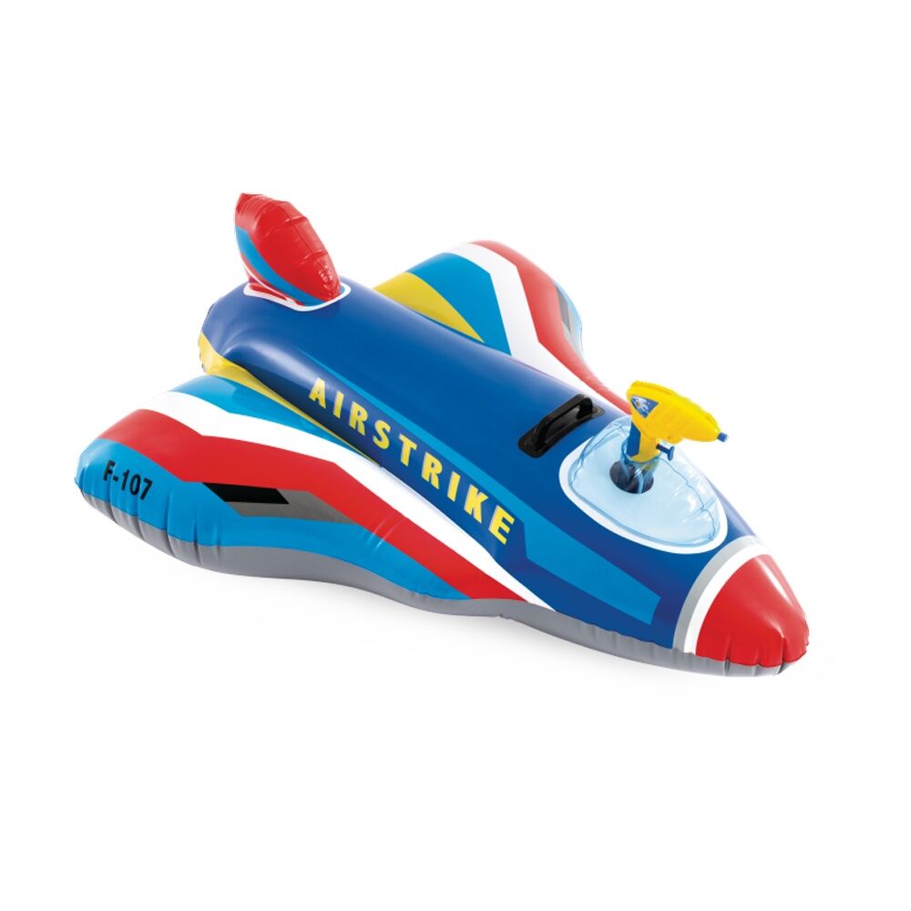 2PK Intex Jet Fighter Inflatable Ride-On Pool Toy With Water Gun Assorted 3y+