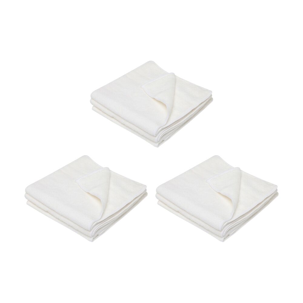 3x 3pc Edco Merrifibre Universal Chemical Free Microfibre Cloths White