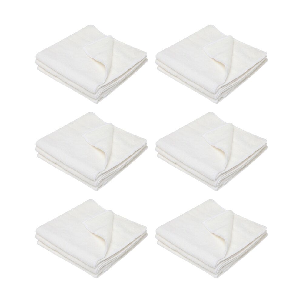 6x 3pc Edco Merrifibre Universal Chemical Free Microfibre Cloths White