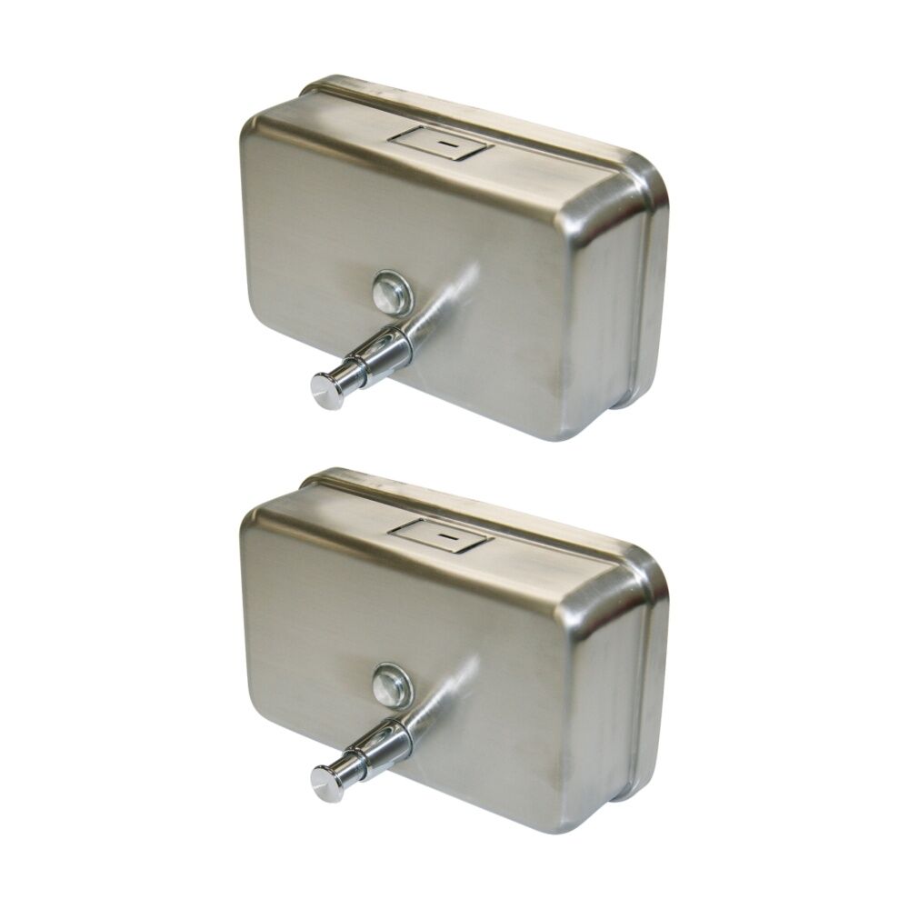 2PK Edco Horizontal Stainless Steel Liquid Lotion Soap Dispenser 1100ml