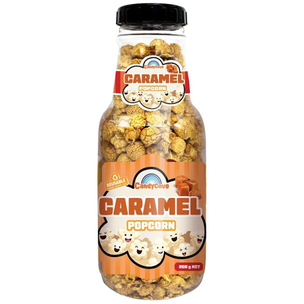 20PK Candy Cove Caramel Popcorn Snack In Reusable Jar 260g 30x11cm