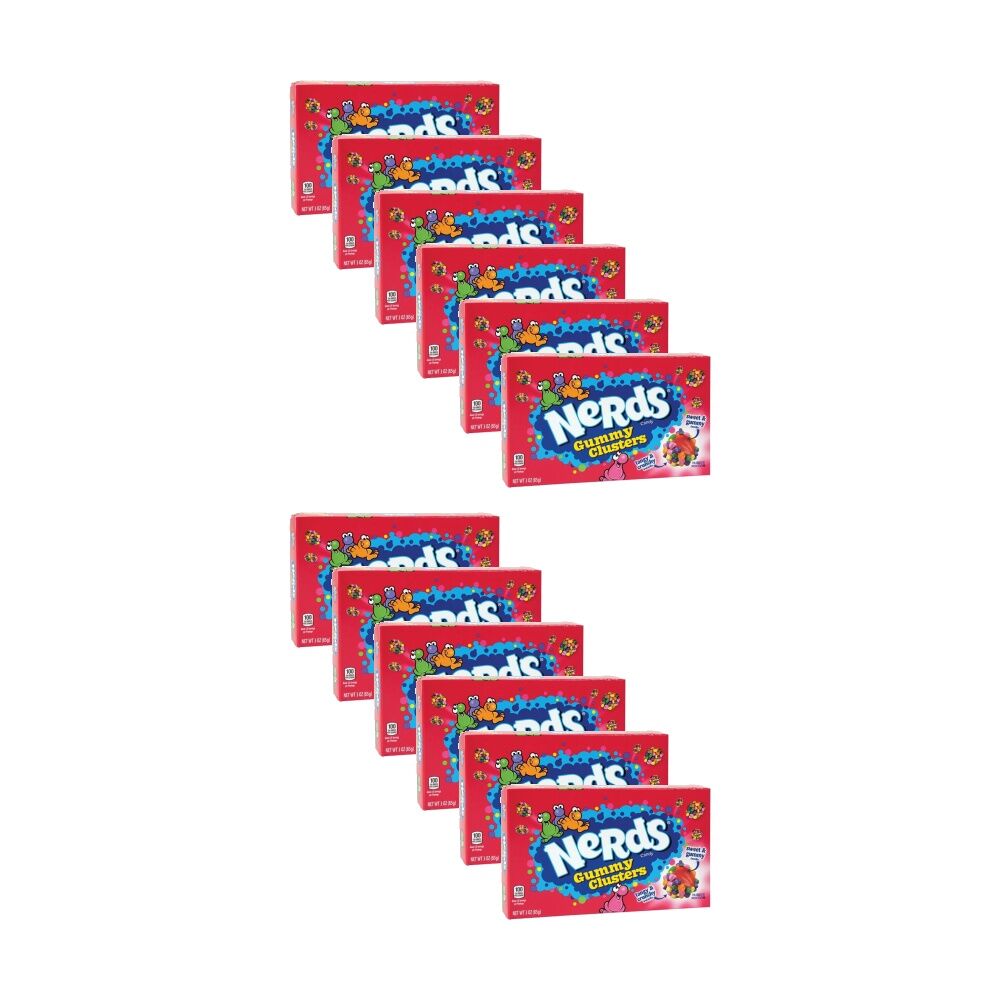 12PK Nerds Gummy Clusters Rainbow Theater Box Candy Lollies 85g