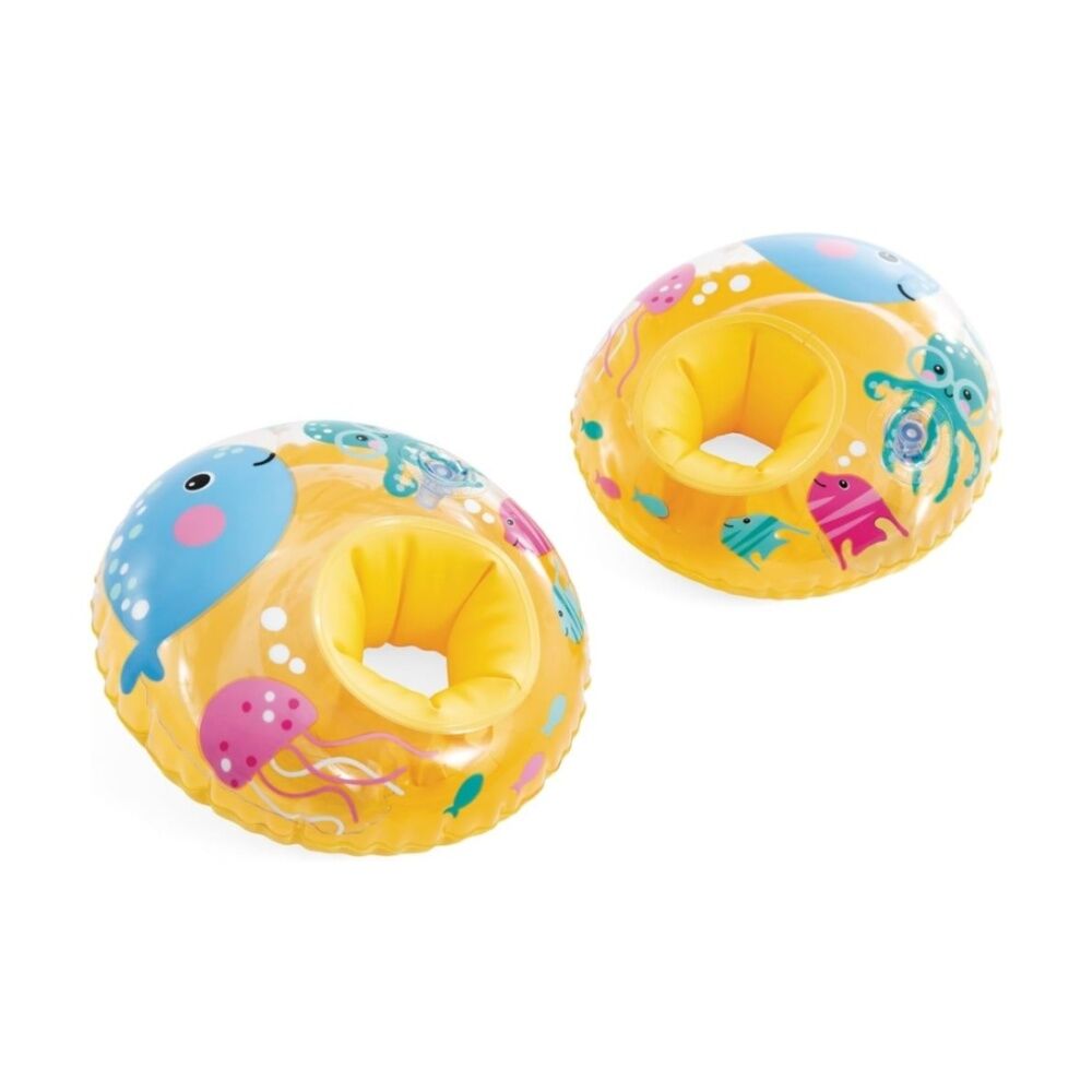 4PK Intex Kids 3-6y Little Sea Pals Inflatable Float Arm Rings Water Play Orange