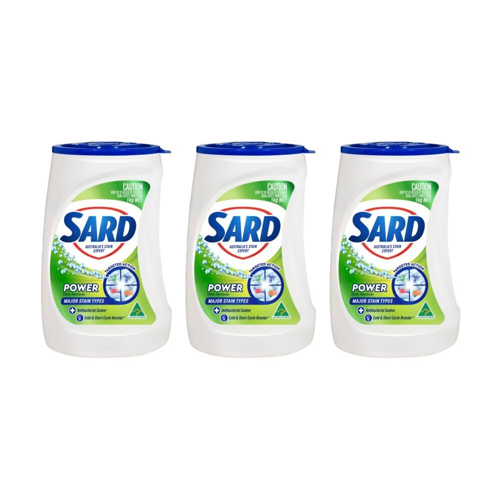 3PK Sard Stain Remover Power Major Stains Antibacterial Laundry Care Product 1kg
