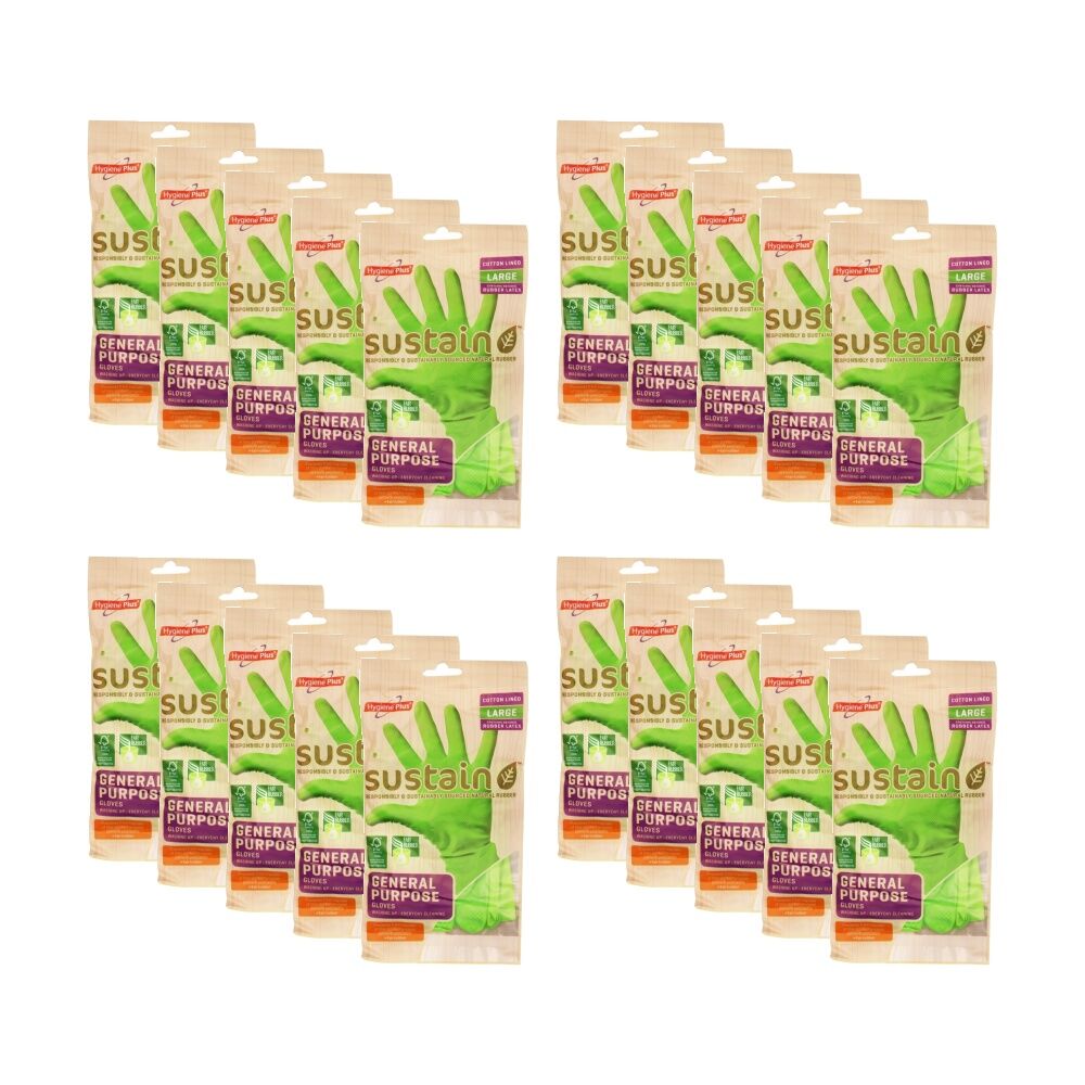 20x 10pc Hygiene Plus Gloves Sustain General Purpose Household