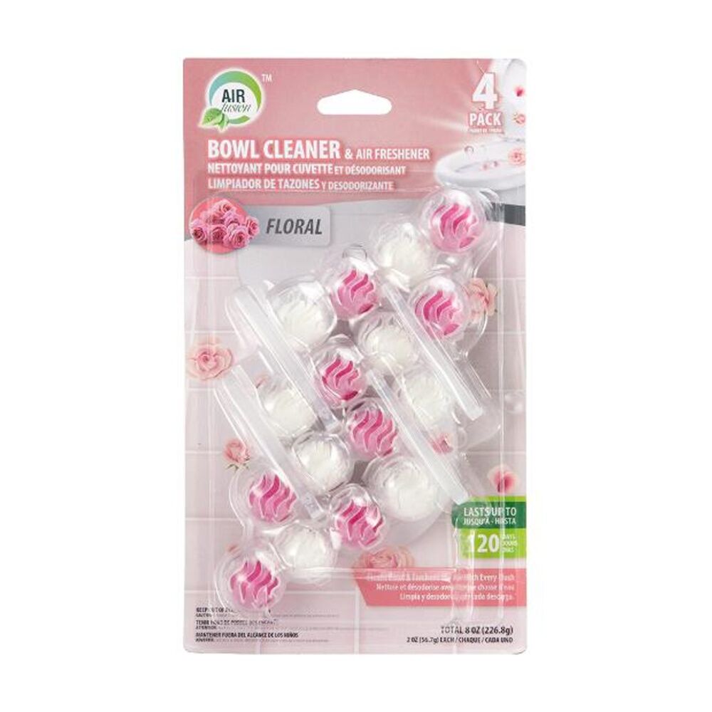 6x 4pc Air Fusion Toilet Bowl Cleaner & Freshener Odour Eliminator Floral