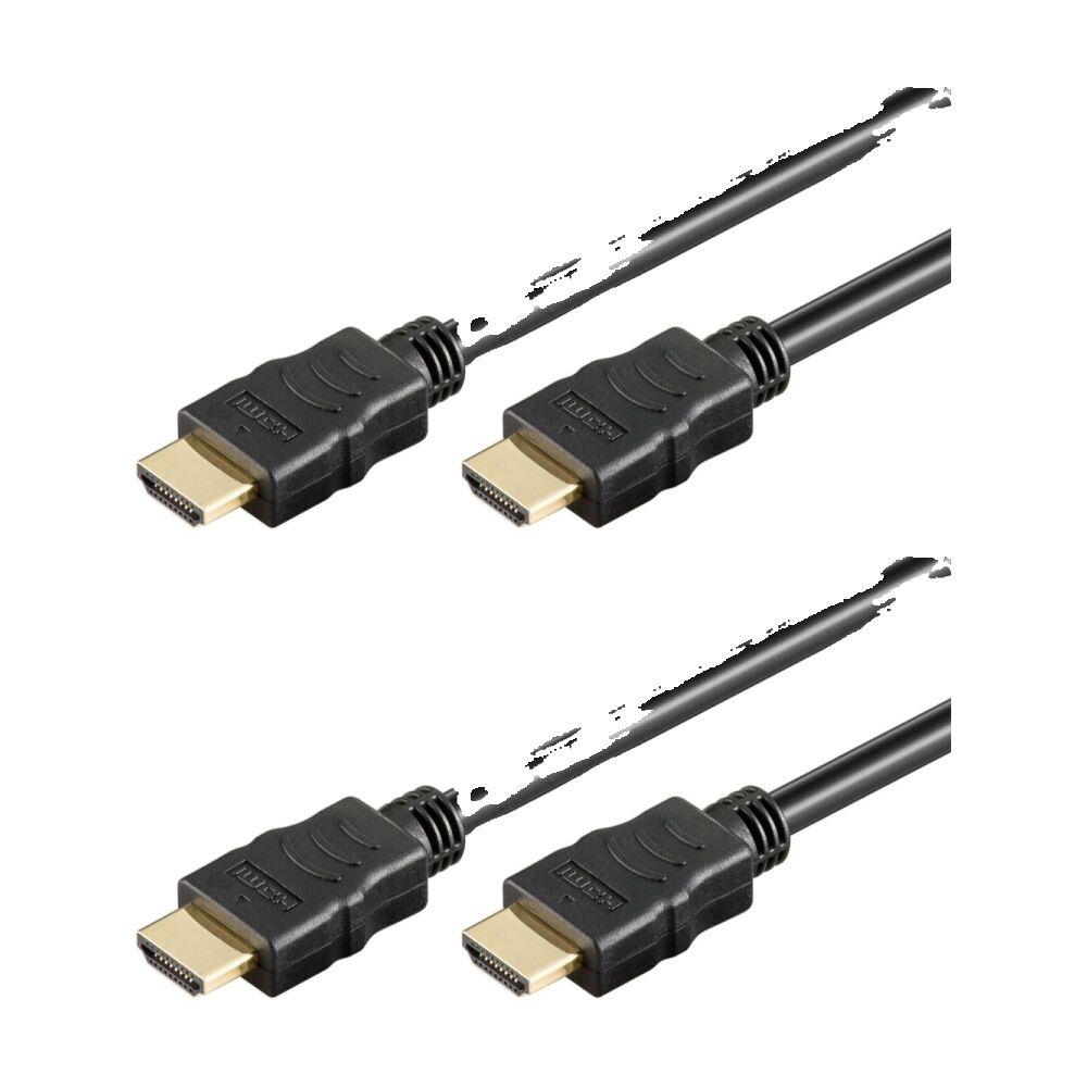2PK Goobay High Speed HDMI Cable with Ethernet 4K@60Hz 7.5M UltraHD - Black