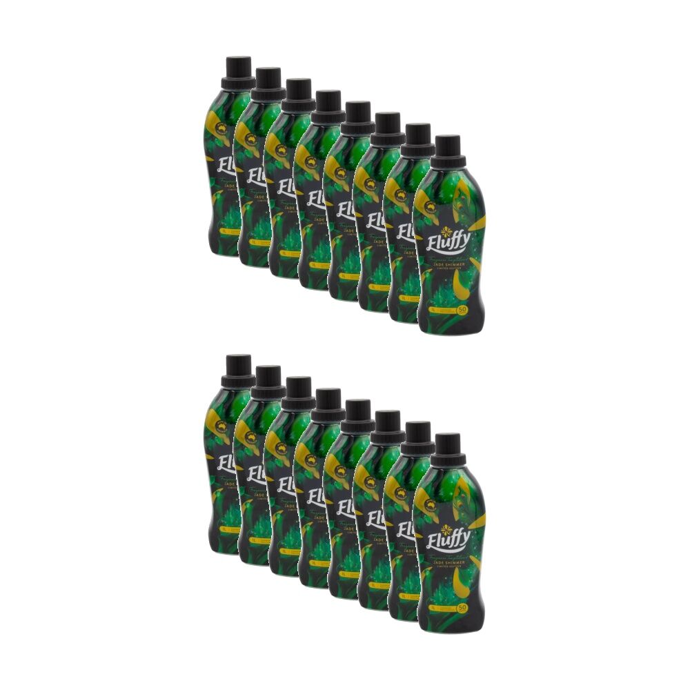16PK Fluffy Fabric Conditioner Concentrated Temptations Jade Shimmer 1L