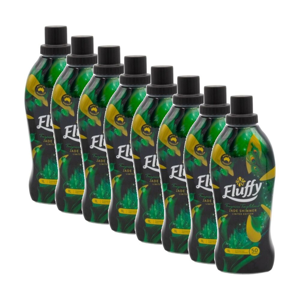8PK Fluffy Fabric Conditioner Concentrated Temptations Jade Shimmer 1L