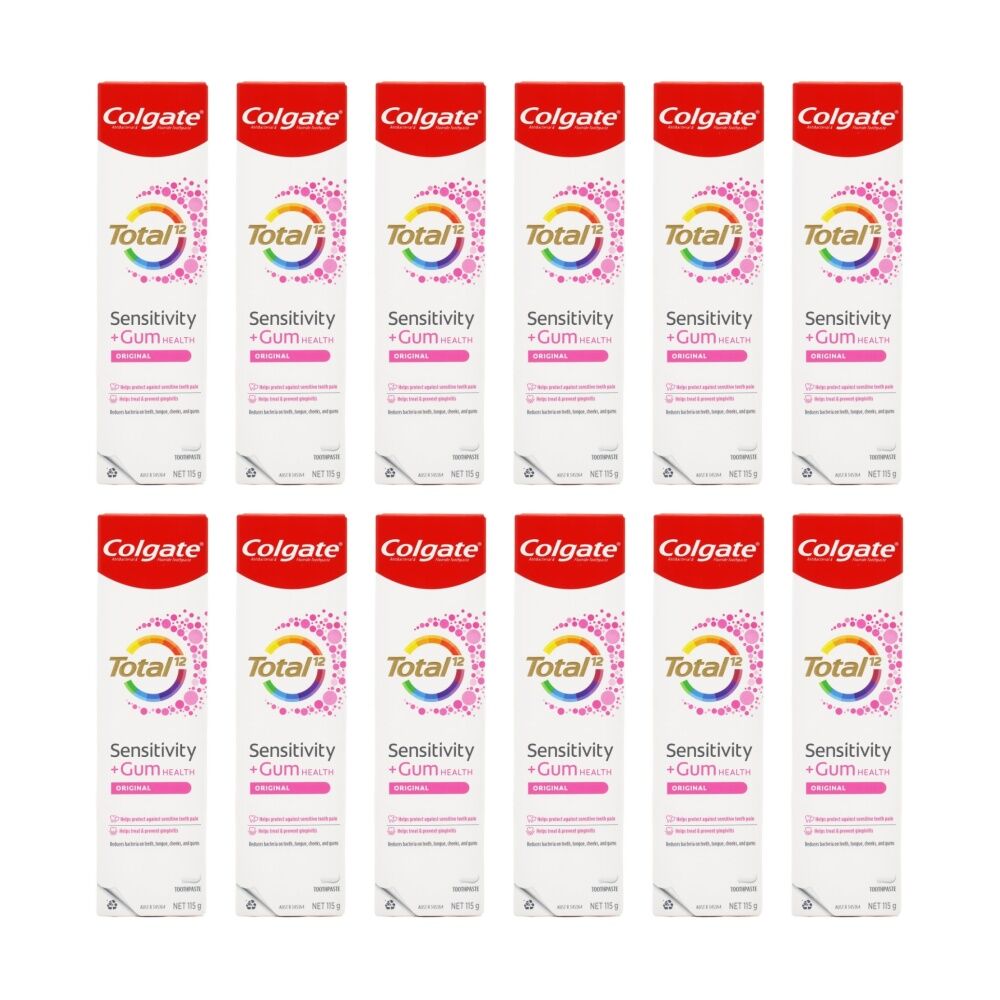 12PK Colgate Toothpaste Total 12 Sensitivity And Gum Health Protection 115g