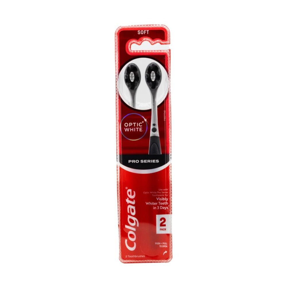 12x 2pc Colgate Toothbrush Optic White Pro Series Soft Assorted Colours