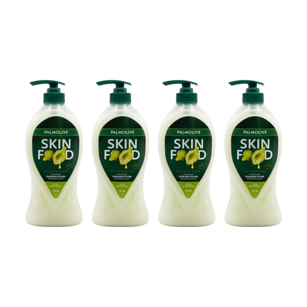 4PK Palmolive Body Wash Cream Skin Food Hyper Nourishing Kakadu Plum 750mL