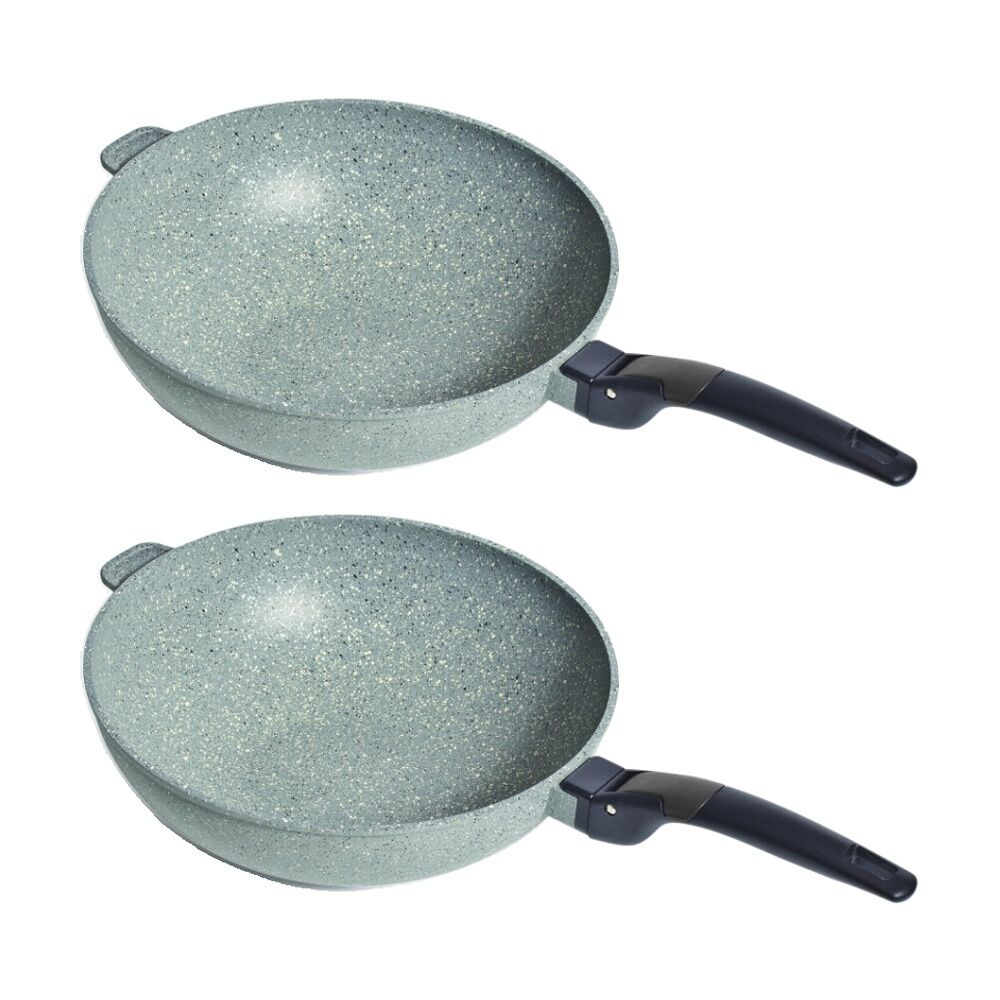 2PK Campfire Compact Deep Frypan Diecast Aluminium Non Stick 28cm