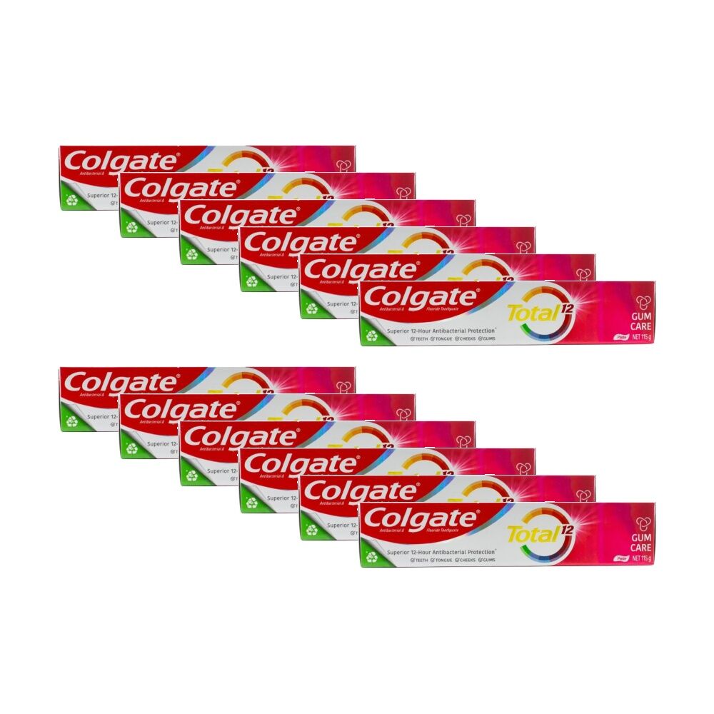 12PK Colgate Total 12 Hour Gum Care Antibacterial Protection Toothpaste 115g