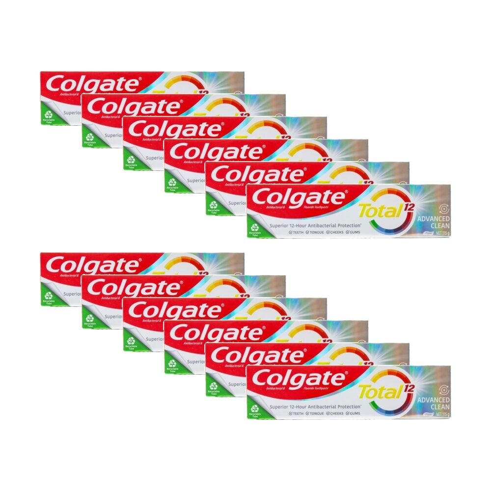 12PK Colgate Total 12 Hour Advanced Clean Protection Toothpaste 115g