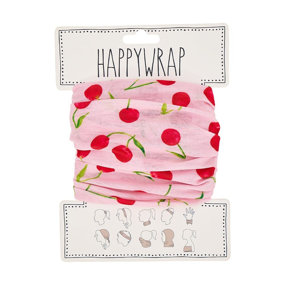 2PK Happywrap Multi-Wear Cherry Print Headband Scarf Polyester 50x25cm